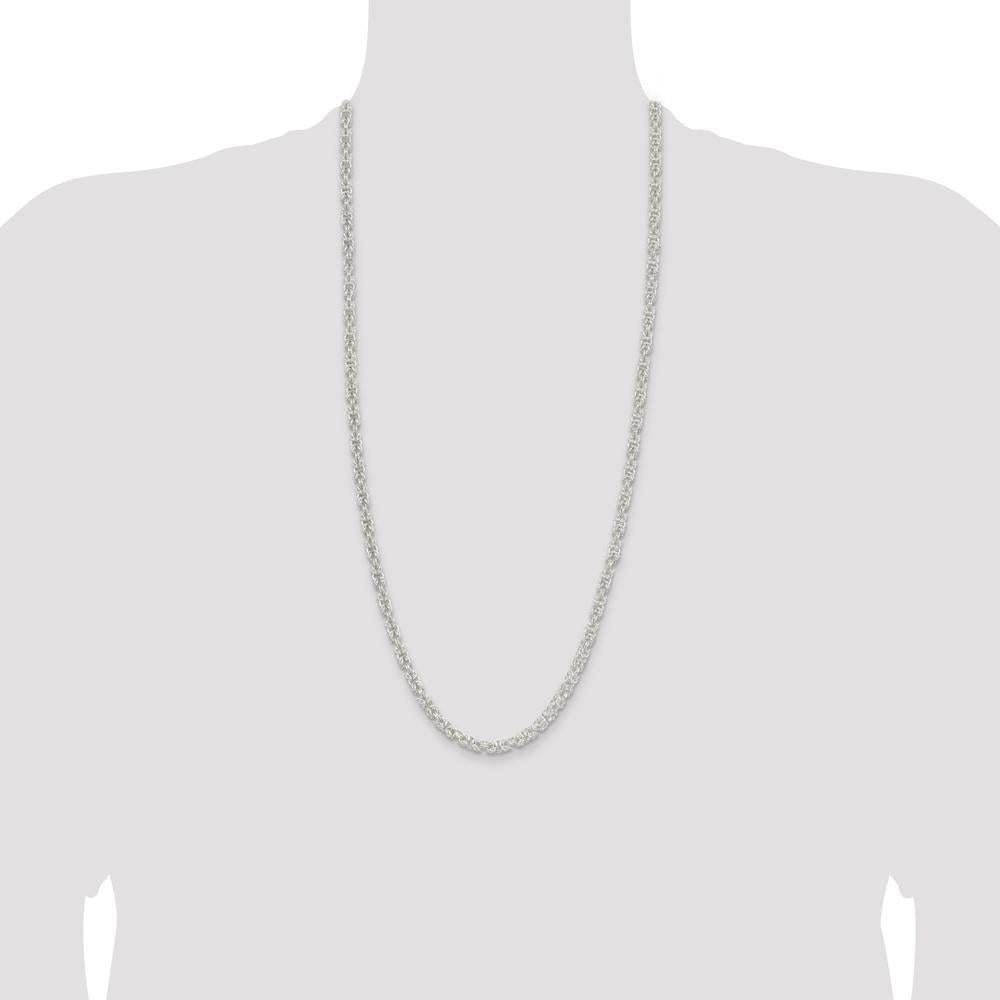 925 Sterling Silver 30" Byzantine Chain Necklace - 4.75mm Width by Lumare Gioia