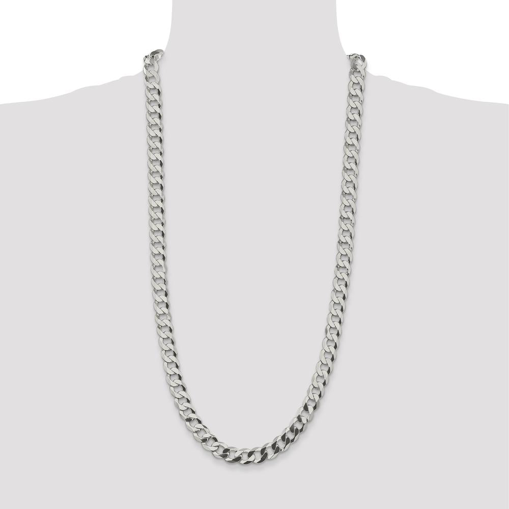 925 Sterling Silver 30" Flat Curb Chain Necklace - Polished Finish by Lumare Gioia