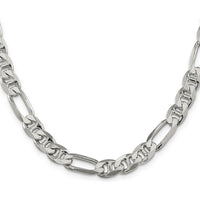 925 Sterling Silver 30" Polished Figaro Anchor Chain Necklace for Men by Lumare Gioia