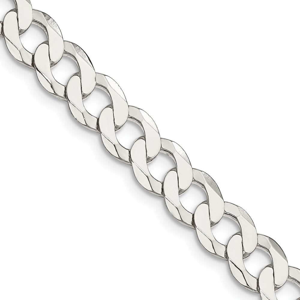 925 Sterling Silver 30" Polished Flat Curb Chain with Lobster Clasp by Lumare Gioia