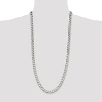 925 Sterling Silver 30" Polished Flat Curb Chain with Lobster Clasp by Lumare Gioia