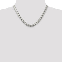 925 Sterling Silver 7mm Polished Box Chain Necklace - 18 Inches by Lumare Gioia