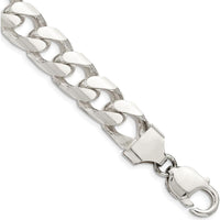 925 Sterling Silver 8" Domed Curb Chain Bracelet with Diamond-Cut Texture by Lumare Gioia
