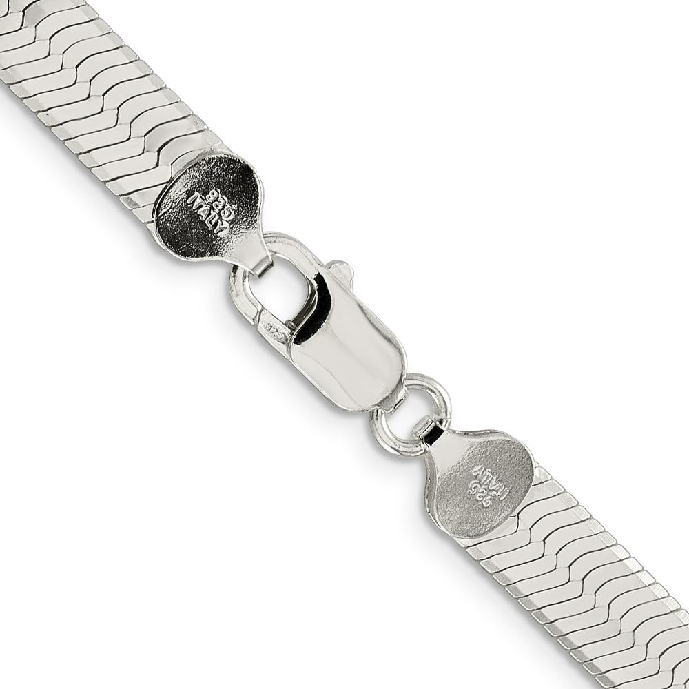 925 Sterling Silver 8mm Magic Herringbone Chain - 24" by Lumare Gioia