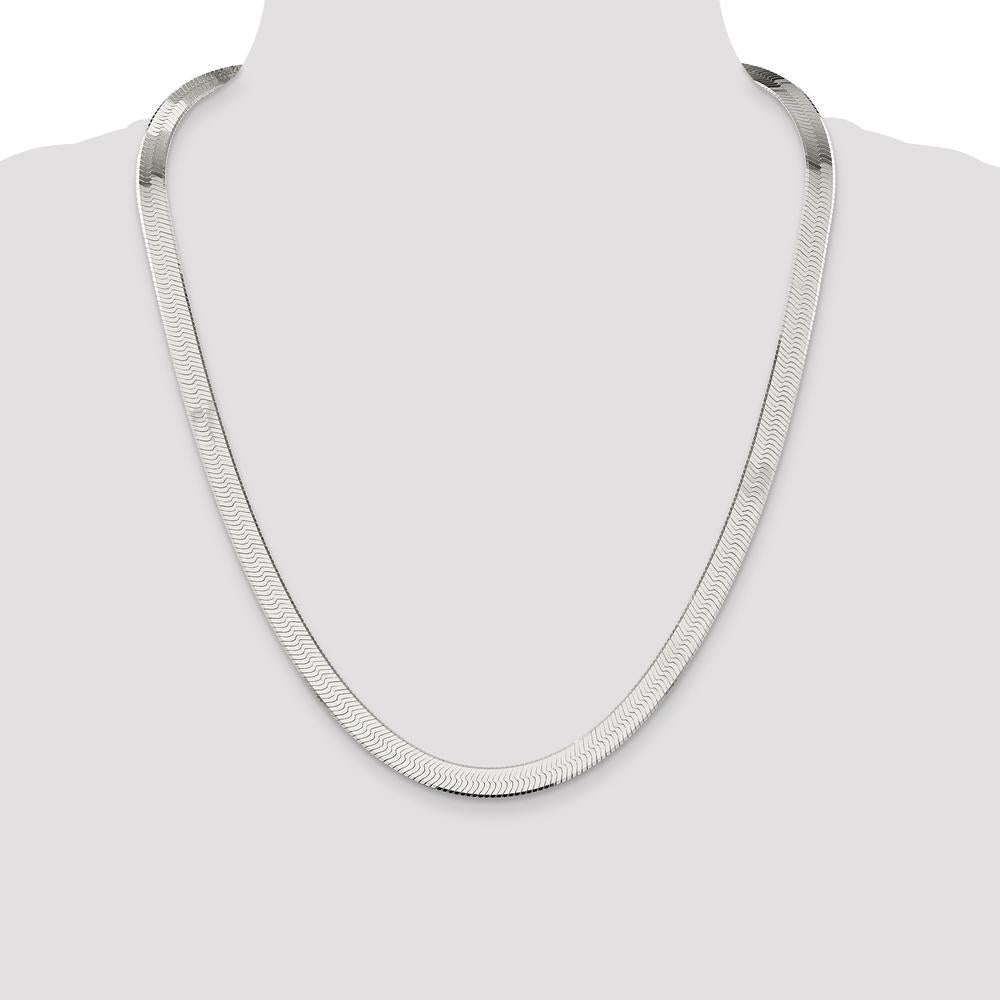 925 Sterling Silver 8mm Magic Herringbone Chain - 24" by Lumare Gioia