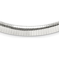 925 Sterling Silver 8mm Omega Necklace with Polished Finish - 16 inches by Lumare Gioia