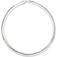 925 Sterling Silver 8mm Omega Necklace with Polished Finish - 16 inches by Lumare Gioia
