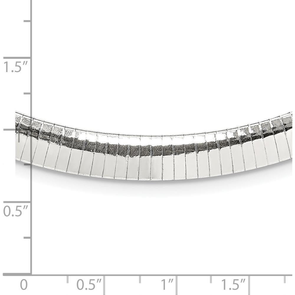 925 Sterling Silver 8mm Omega Necklace with Polished Finish - 16 inches by Lumare Gioia