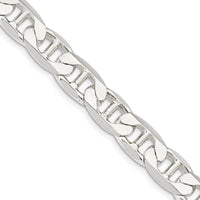 925 Sterling Silver 9.5mm Flat Anchor Chain Necklace - 20 inches by Lumare Gioia