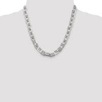 925 Sterling Silver 9.5mm Flat Anchor Chain Necklace - 20 inches by Lumare Gioia
