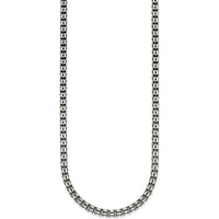 925 Sterling Silver Antiqued Brushed 19.75" Box Link Chain Necklace by Lumare Gioia