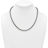 925 Sterling Silver Antiqued Brushed 19.75" Box Link Chain Necklace by Lumare Gioia