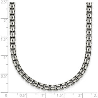 925 Sterling Silver Antiqued Brushed 19.75" Box Link Chain Necklace by Lumare Gioia