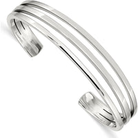 925 Sterling Silver Cuff Bangle Bracelet - Polished Finish by Lumare Gioia