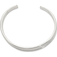925 Sterling Silver Cuff Bangle Bracelet - Polished Finish by Lumare Gioia