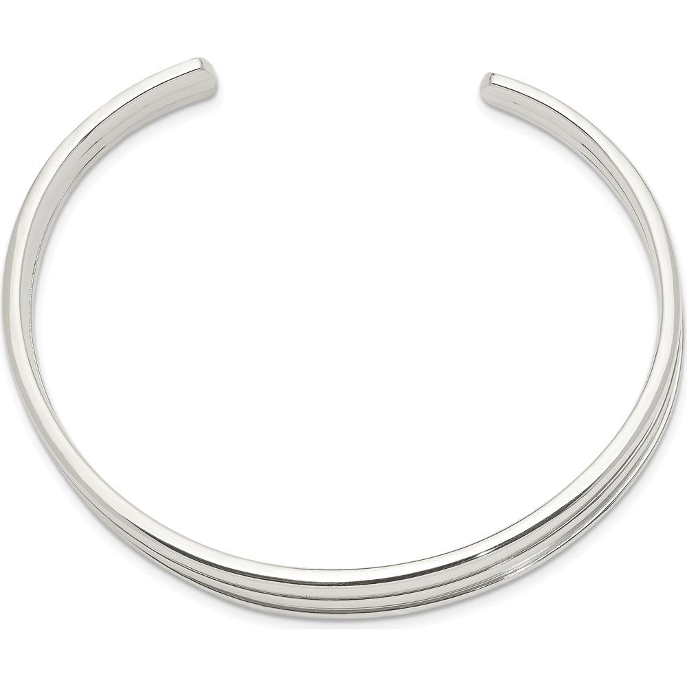 925 Sterling Silver Cuff Bangle Bracelet - Polished Finish by Lumare Gioia