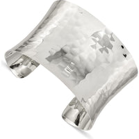 925 Sterling Silver Hammered Cuff Bangle - 39.5mm Width by Lumare Gioia