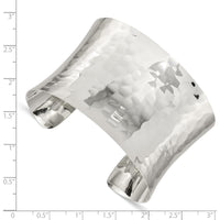 925 Sterling Silver Hammered Cuff Bangle - 39.5mm Width by Lumare Gioia