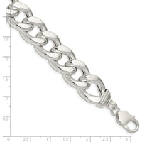 925 Sterling Silver Hollow Polished Curb Bracelet - 9" Length by Lumare Gioia