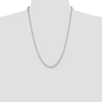 925 Sterling Silver Polished 4mm Round Box Chain Necklace - 24 inches by Lumare Gioia