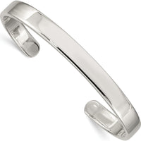 925 Sterling Silver Polished 7mm Cuff Bangle for Men by Lumare Gioia