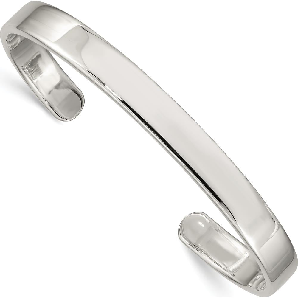 925 Sterling Silver Polished 7mm Cuff Bangle for Men by Lumare Gioia