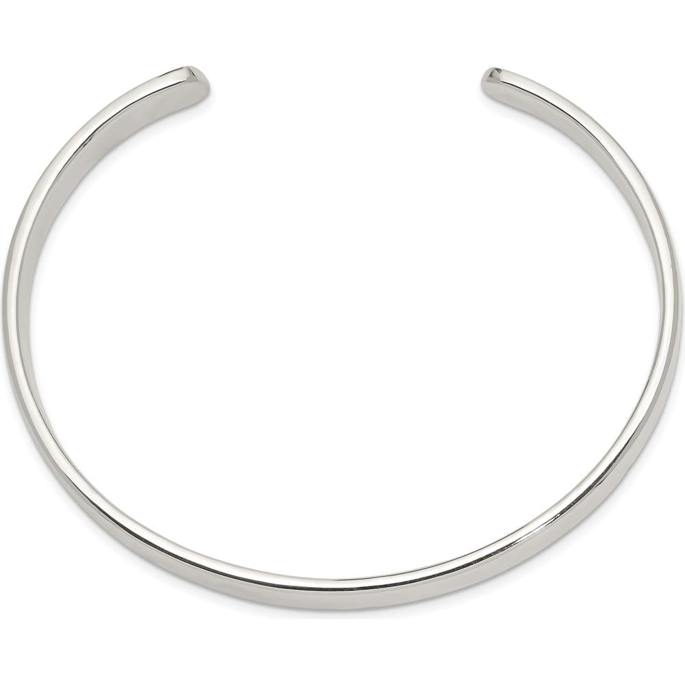 925 Sterling Silver Polished 7mm Cuff Bangle for Men by Lumare Gioia