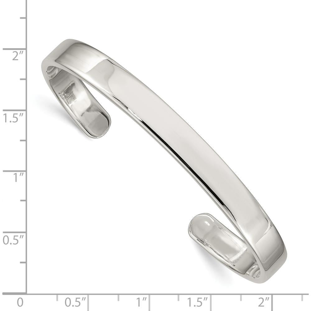 925 Sterling Silver Polished 7mm Cuff Bangle for Men by Lumare Gioia
