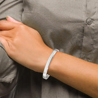 925 Sterling Silver Polished 7mm Cuff Bangle for Men by Lumare Gioia