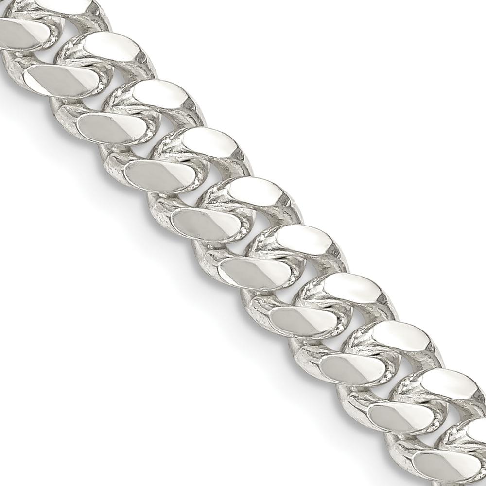 925 Sterling Silver Polished Domed Curb Chain Necklace - 26 Inches by Lumare Gioia