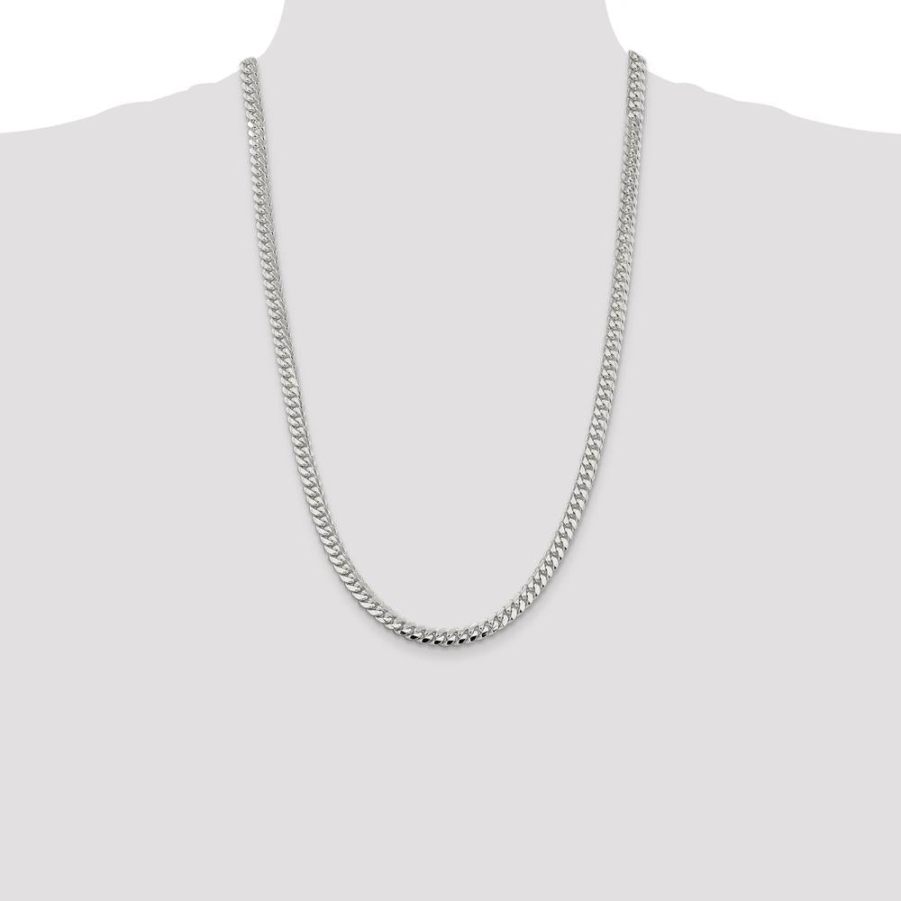 925 Sterling Silver Polished Domed Curb Chain Necklace - 26 Inches by Lumare Gioia