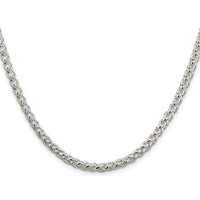 925 Sterling Silver Rhodium-Plated 22" 4mm Round Spiga Chain Necklace by Lumare Gioia