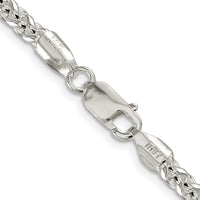 925 Sterling Silver Rhodium-Plated 22" 4mm Round Spiga Chain Necklace by Lumare Gioia