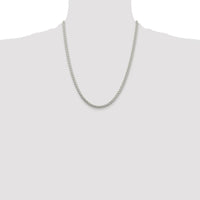 925 Sterling Silver Rhodium-Plated 22" 4mm Round Spiga Chain Necklace by Lumare Gioia
