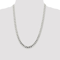 925 Sterling Silver Rhodium-Plated 24" Diamond-Cut Square Curb Chain by Lumare Gioia