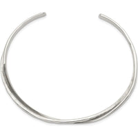 925 Sterling Silver Rhodium-Plated Hammered Texture Cuff Bracelet - 3mm Width by Lumare Gioia