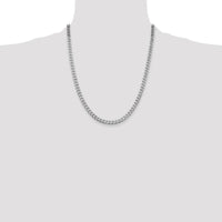 925 Sterling Silver Rhodium-Plated Polished 5mm Curb Chain Necklace - 22 inches by Lumare Gioia