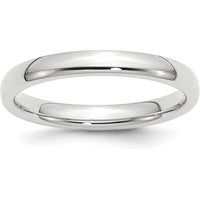 950 Platinum 3mm Comfort-Fit Domed Wedding Band by Luciano & Cie