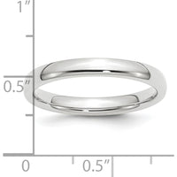 950 Platinum 3mm Comfort-Fit Domed Wedding Band by Luciano & Cie