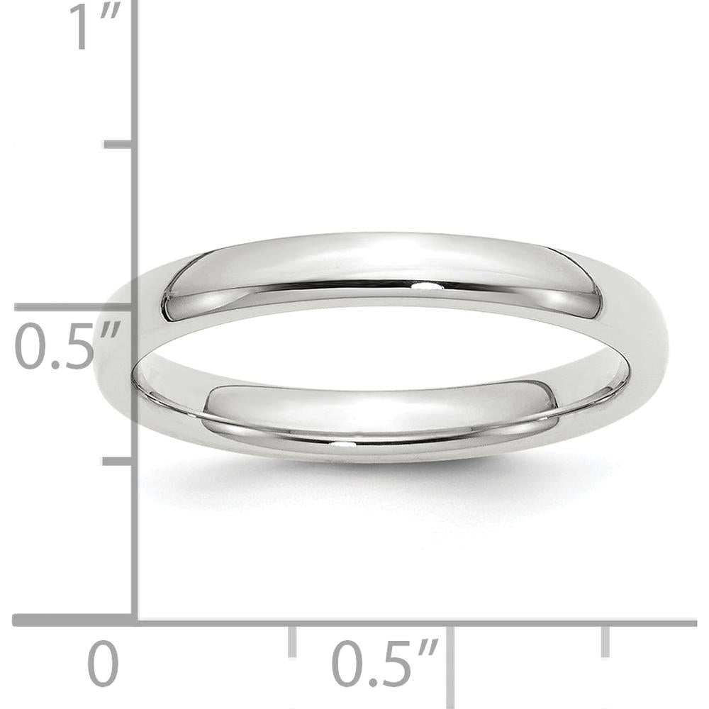 950 Platinum 3mm Comfort-Fit Domed Wedding Band by Luciano & Cie