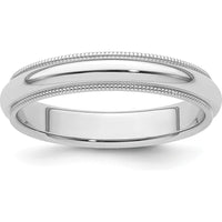 950 Platinum 4mm Polished Milgrain Comfort-Fit Wedding Band - Size 6.5 by Luciano & Cie