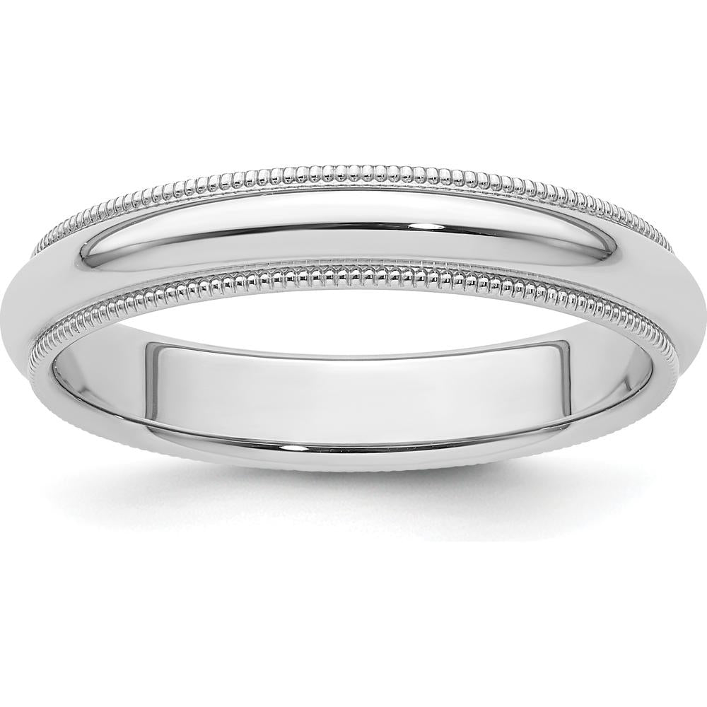 950 Platinum 4mm Polished Milgrain Comfort-Fit Wedding Band - Size 6.5 by Luciano & Cie