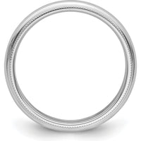950 Platinum 4mm Polished Milgrain Comfort-Fit Wedding Band - Size 6.5 by Luciano & Cie
