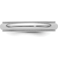 950 Platinum 4mm Polished Milgrain Comfort-Fit Wedding Band - Size 6.5 by Luciano & Cie