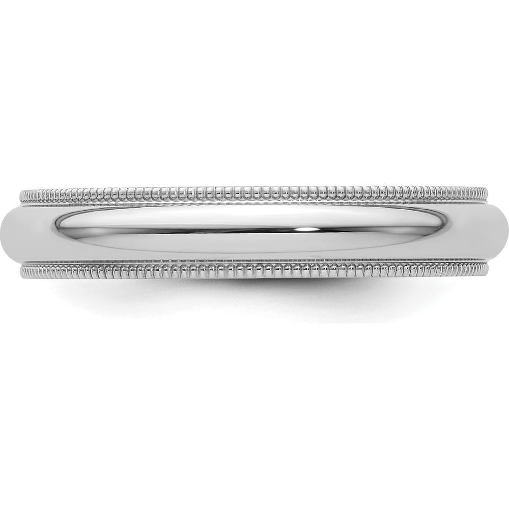 950 Platinum 4mm Polished Milgrain Comfort-Fit Wedding Band - Size 6.5 by Luciano & Cie