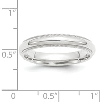 950 Platinum 4mm Polished Milgrain Comfort-Fit Wedding Band - Size 6.5 by Luciano & Cie
