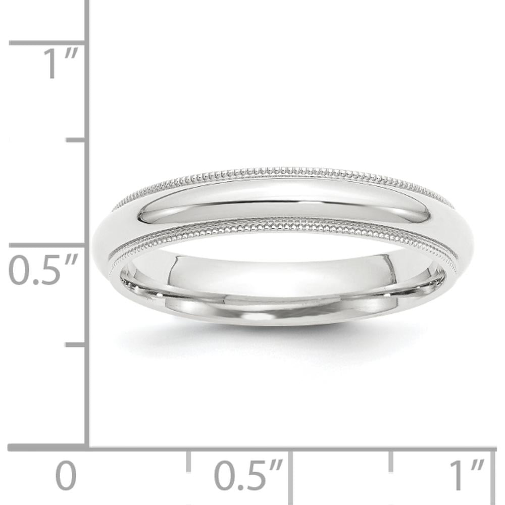 950 Platinum 4mm Polished Milgrain Comfort-Fit Wedding Band - Size 6.5 by Luciano & Cie