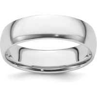 950 Platinum 6mm Lightweight Comfort-Fit Wedding Band - Domed Shape Size 11.5 by Luciano & Cie