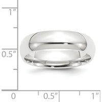 950 Platinum 6mm Lightweight Comfort-Fit Wedding Band - Domed Shape Size 11.5 by Luciano & Cie