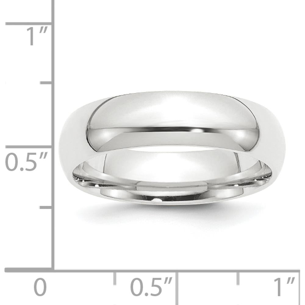 950 Platinum 6mm Lightweight Comfort-Fit Wedding Band - Domed Shape Size 11.5 by Luciano & Cie